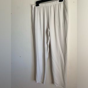 Eileen Fisher System Silk Pull- On Ankle Pant Bone Size M